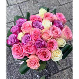 Buchet 25 Trandafiri Pastel BR172